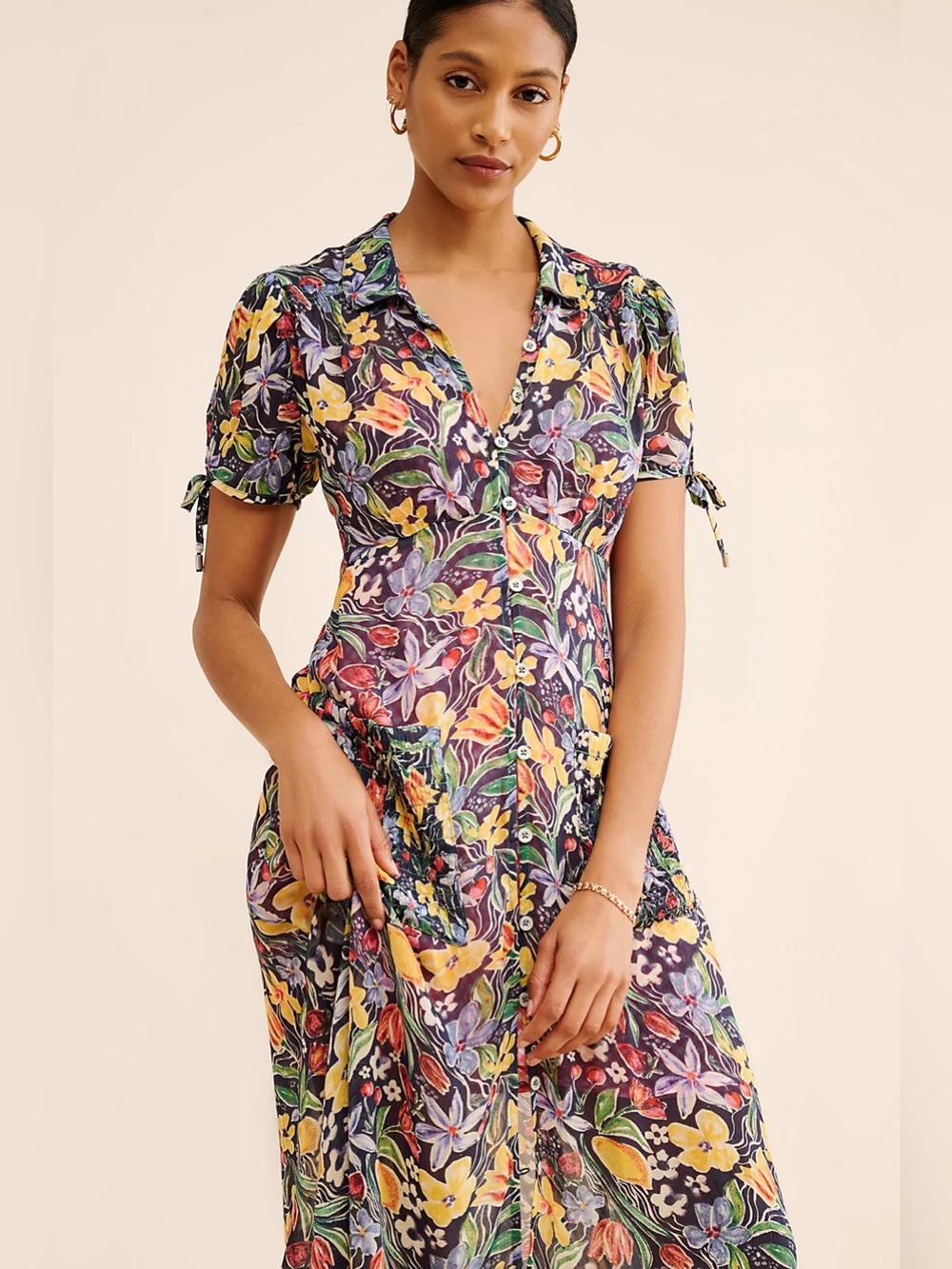 Free People Lemon Meringue Midi Dress size small